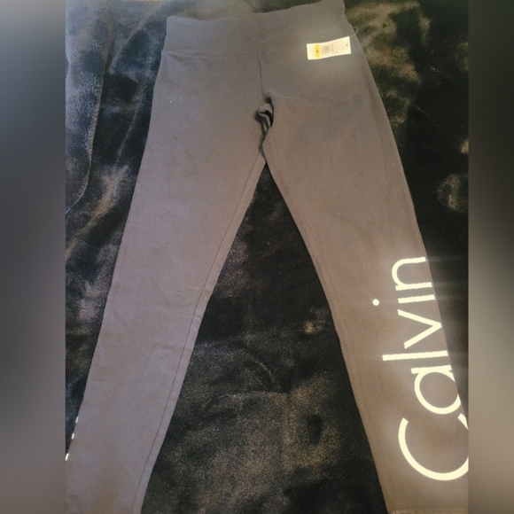 Calvin Klein Gray Leggings Stretchy Activewear. Sz M. NWT - Picture 1 of 3